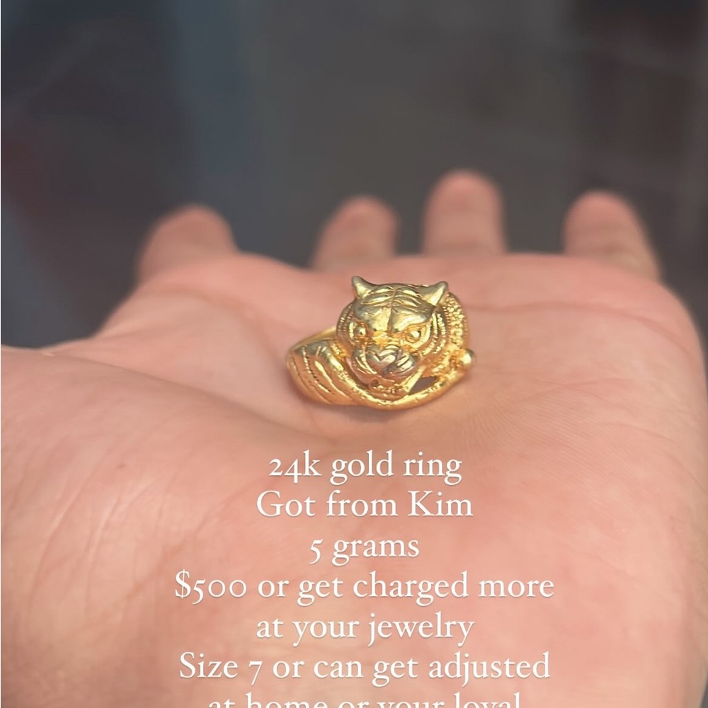 24K Chinese Tiger Ring